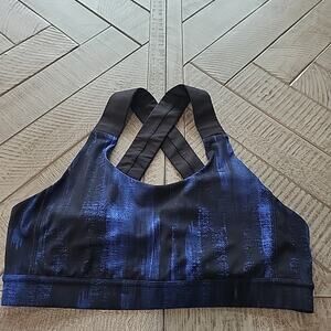 LuluLemon Sports Bra Womens Size S Blue Black RARE